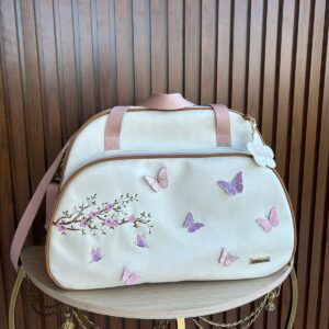Bolsa Maternidade Branca Borboletas