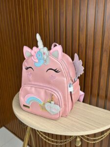 Frente Mochila Escolar Infantil Unicórnio