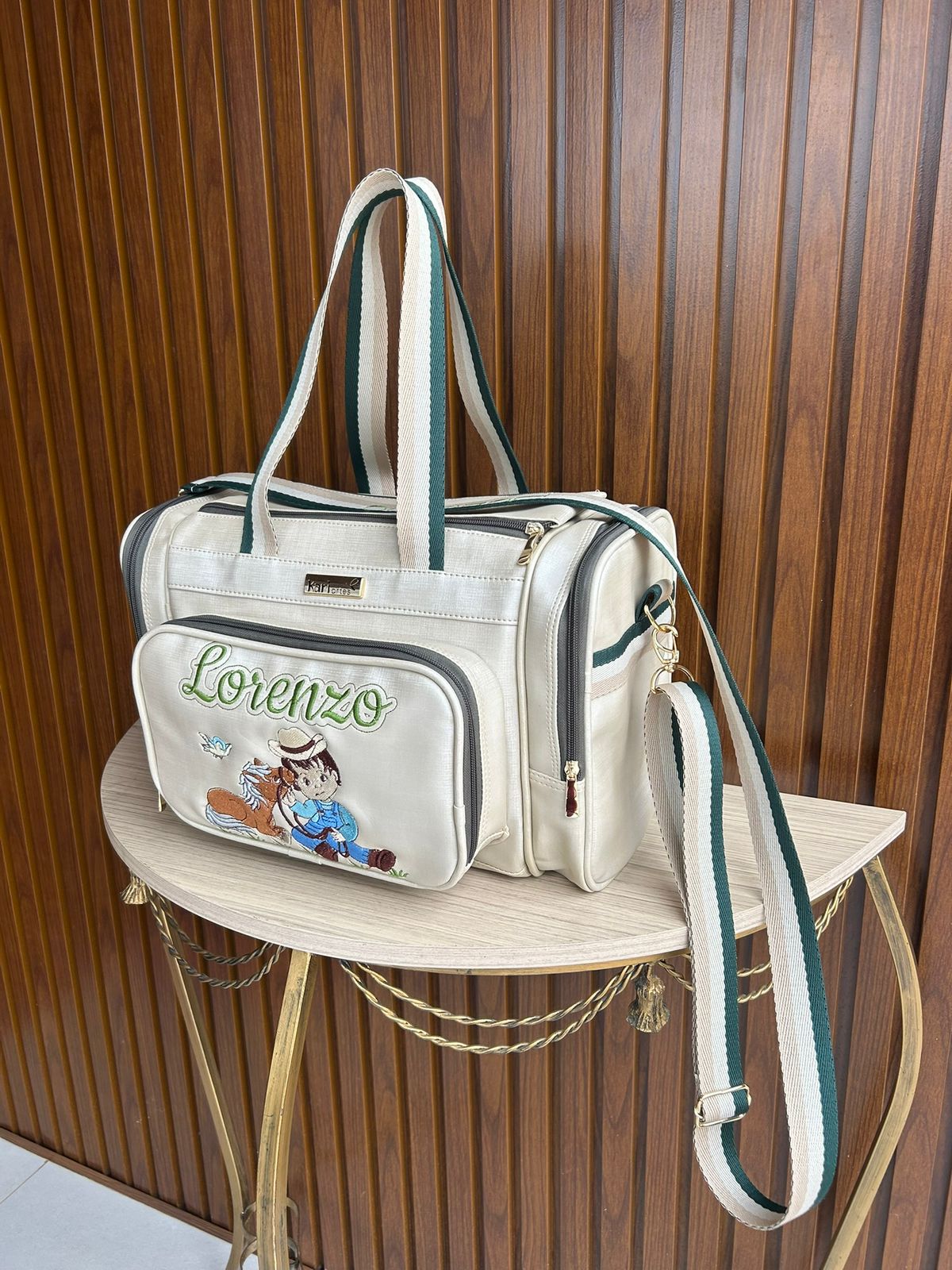 Mala Bag Verde Branca - Alça Frontal