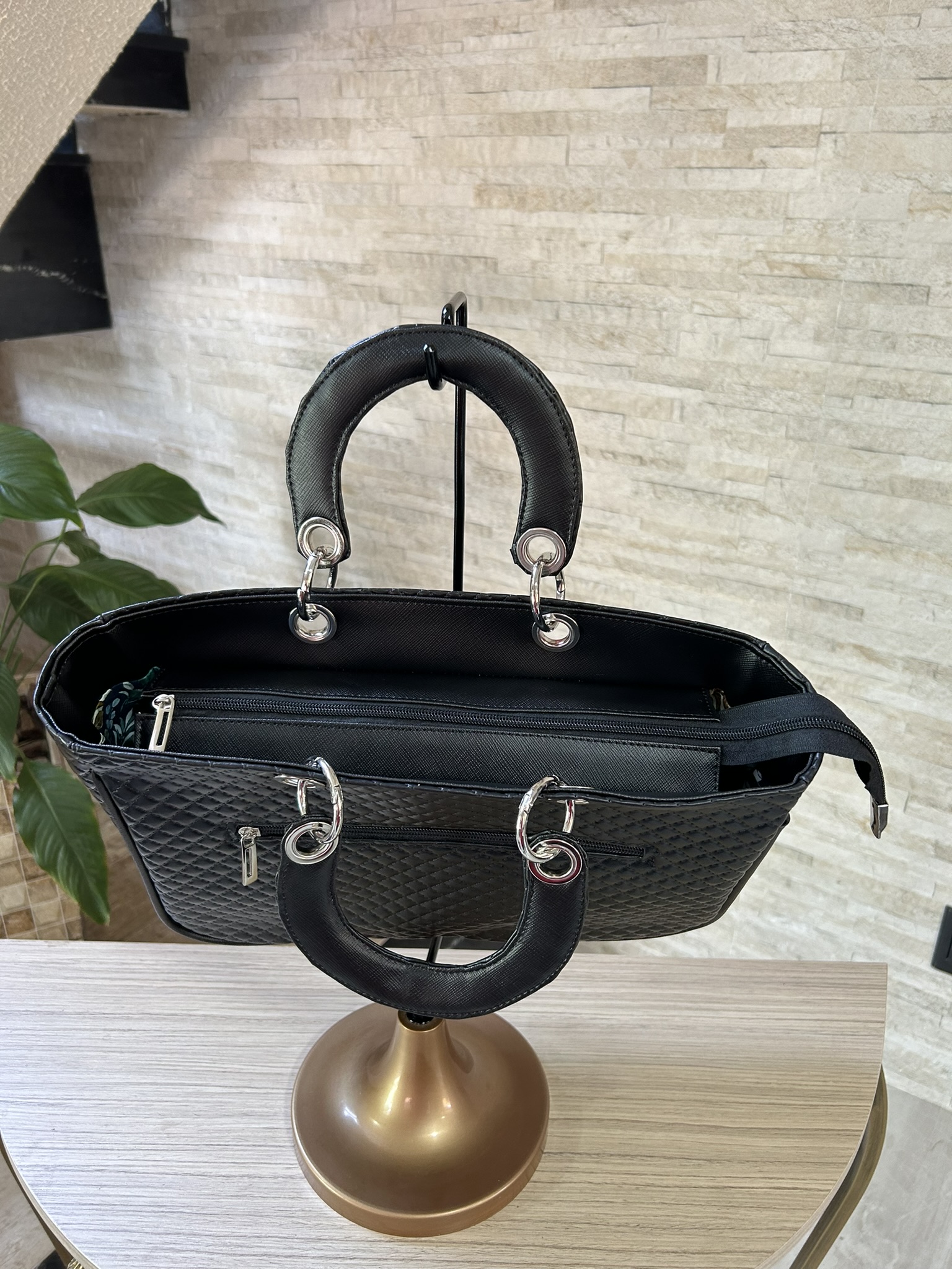 Bolsa Nath Preta - Interior Bolso Fechado