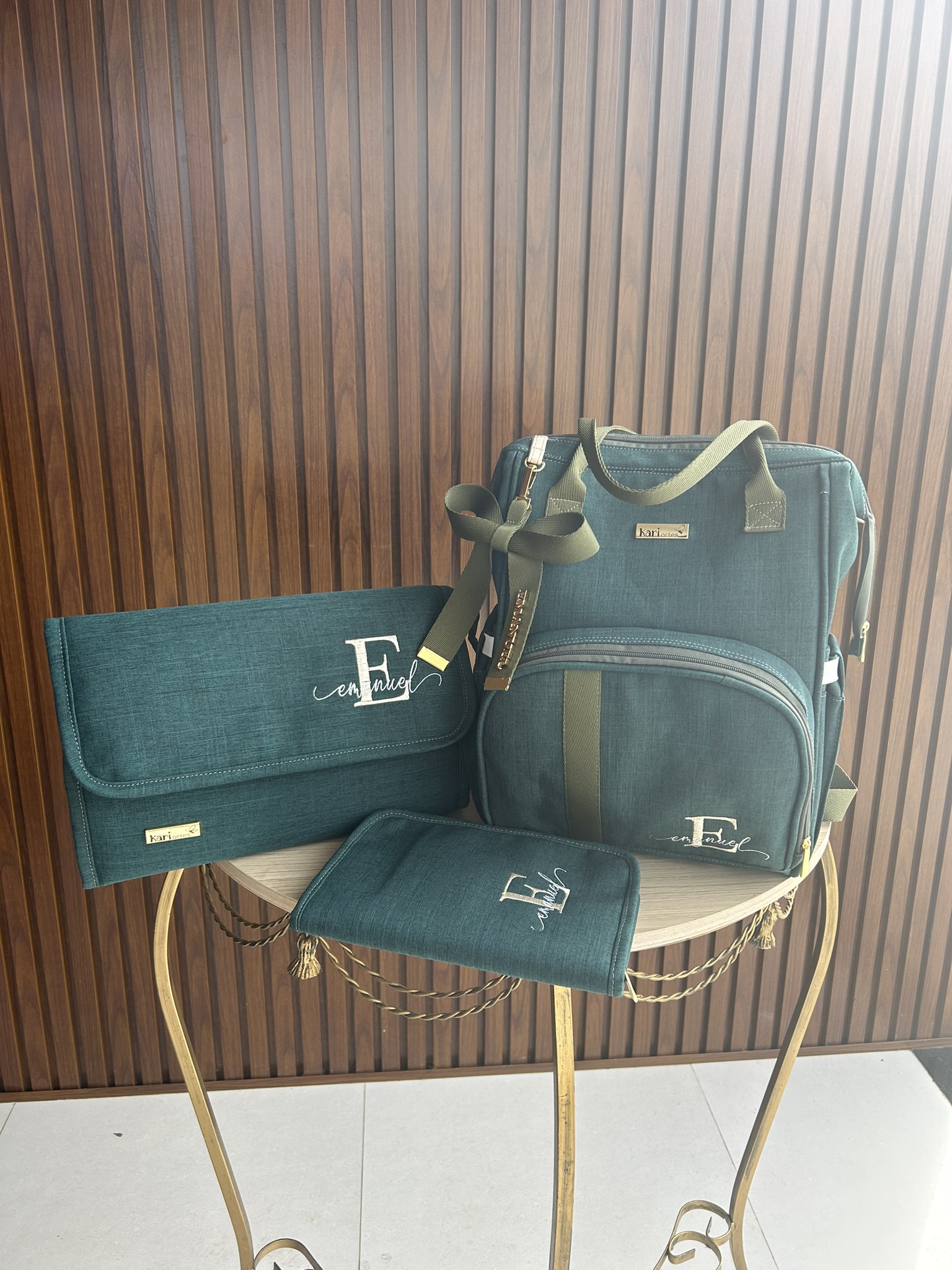 Conjunto Maternidade Linho Verde Luxo