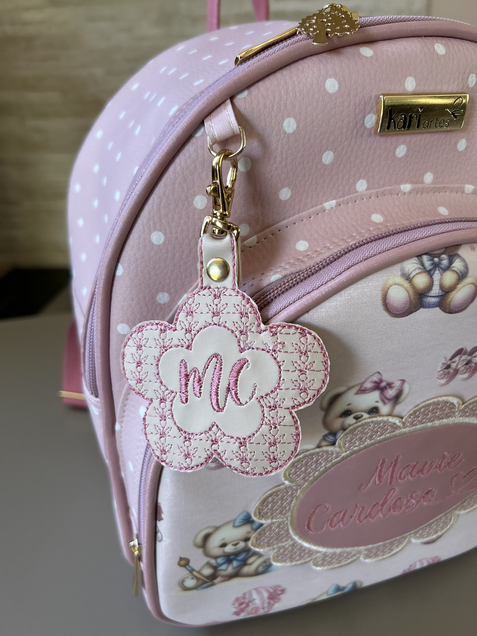 Mochila Maternidade Ursinho Rosa