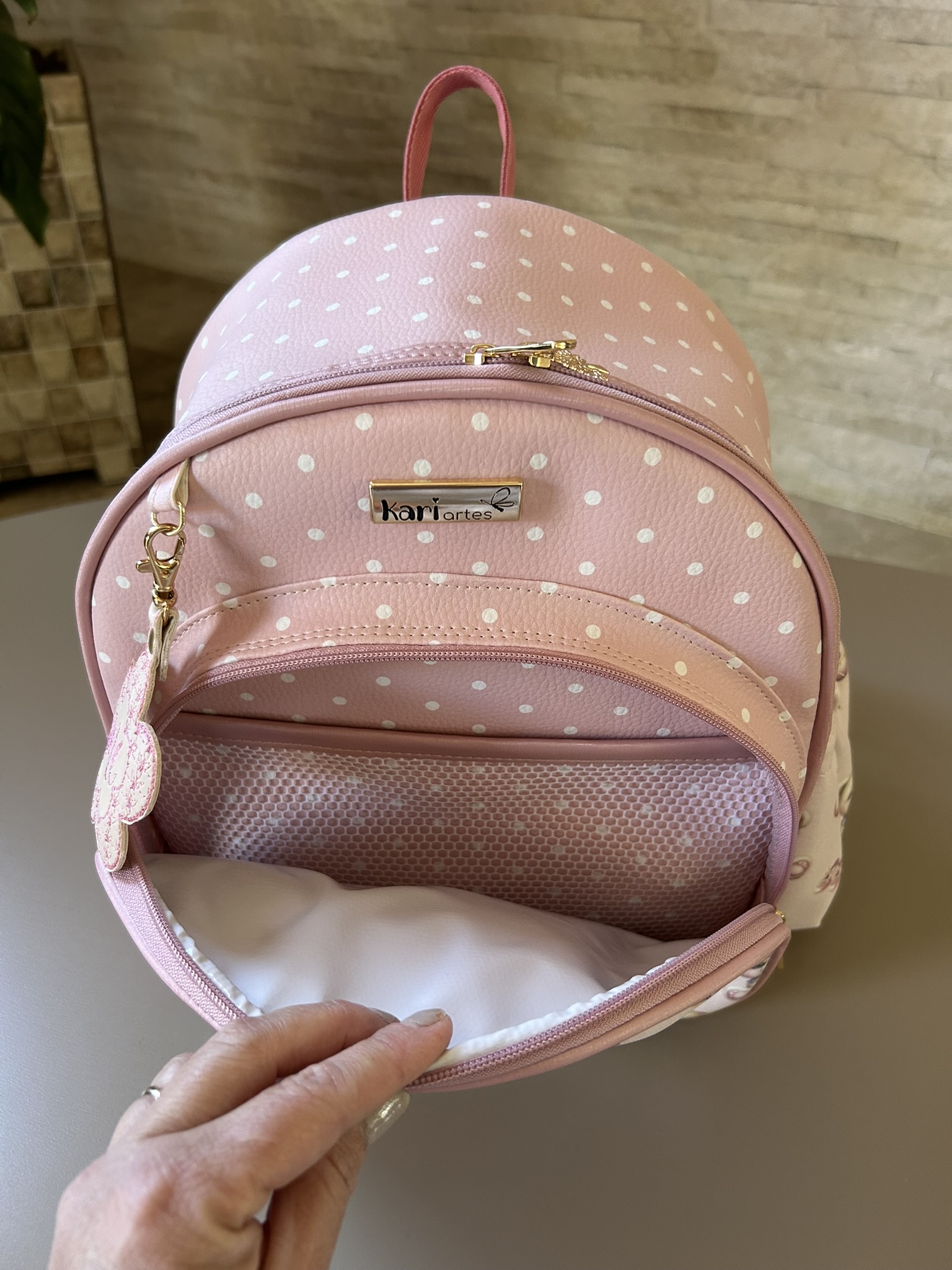 Mochila Maternidade Ursinho Rosa